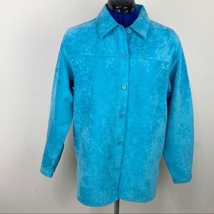 Relativity -  Faux Suede long sleeve blouse